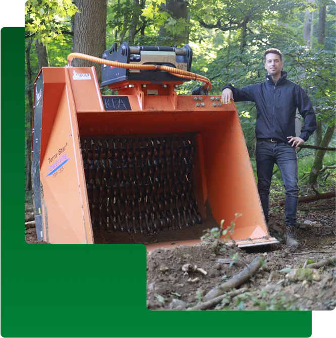 Anbaugeräte für Baumaschinen